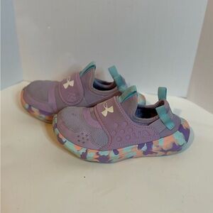 Under Armour Kids' Purple and Teal Slip-On Sneakers